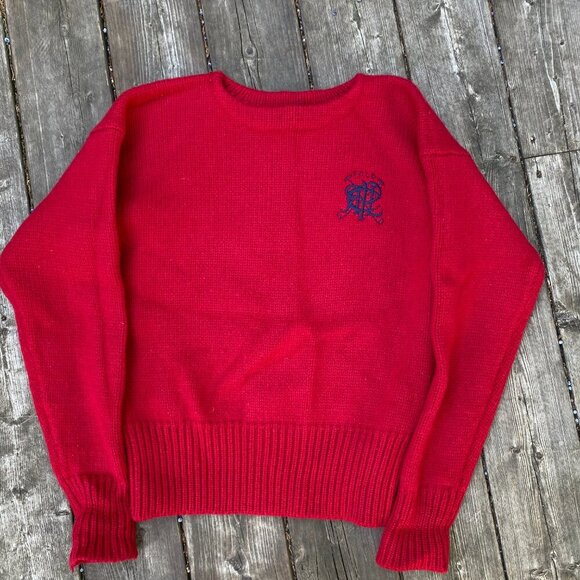Vintage Polo Ralph Lauren Scribble RLPC Mens Sz M Wool Sweater Size Heavyweight - Picture 3 of 7